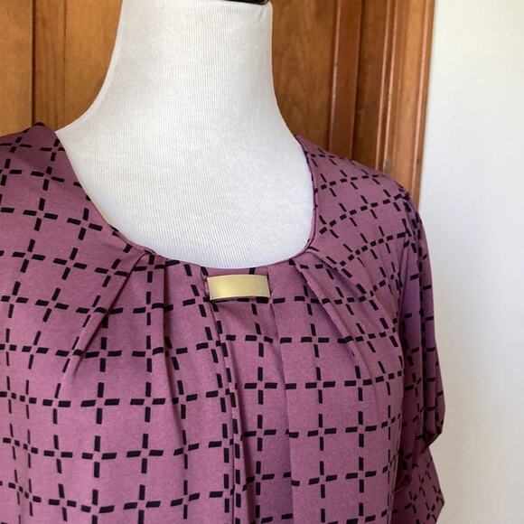 Notations Purple & Black Print Pullover Top, Size MP - Picture 8 of 12